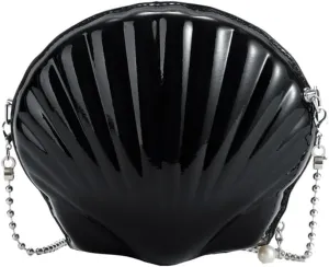 DJBM Women Cute Seashell Evening Clutch Handbag PU Leather Fashion Chic Crossbody Bag for Wedding Dress