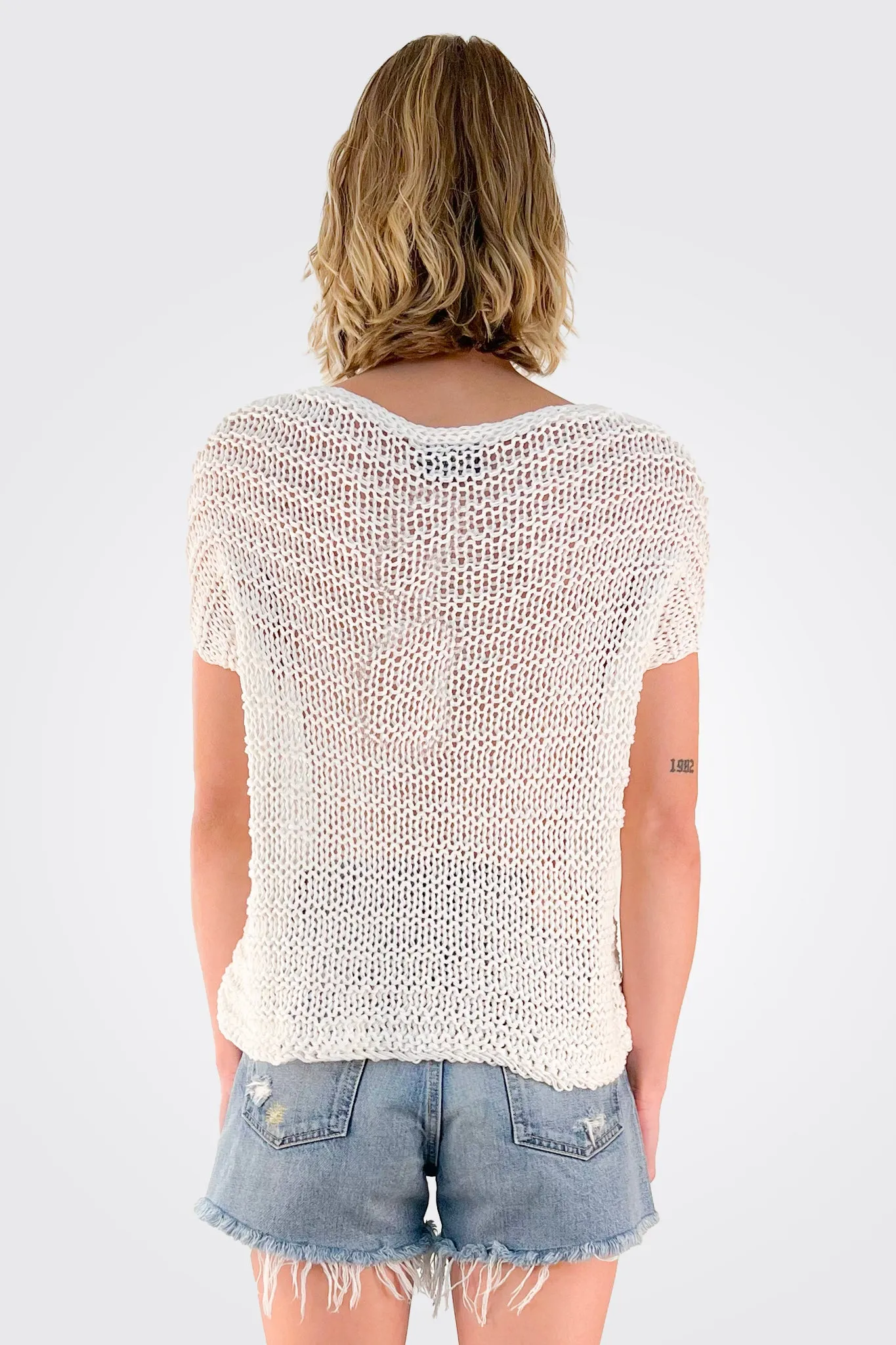 Ellie Knit Tee - Breaker White