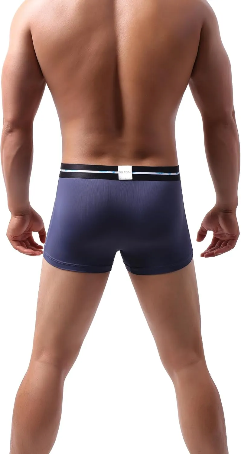 eywlwaar Men's Ice Silk Boxer Briefs Pouch Trunks Breathable Underwear