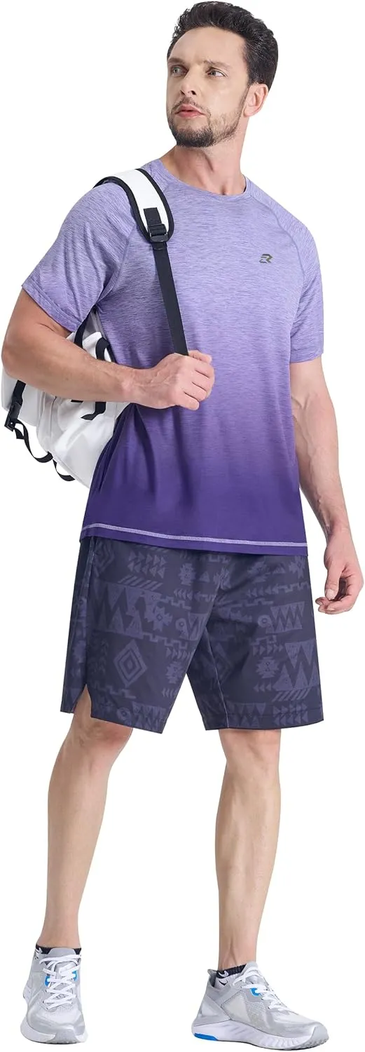 EZRUN Men's Workout Shirts Quick Dry Summer Swim T-Shirts Gym Athletic Running Short Sleeve Tshirts Casual Rash Guard