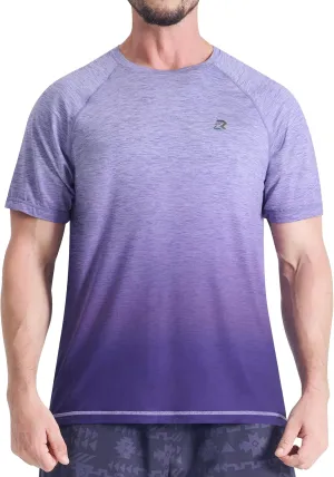 EZRUN Men's Workout Shirts Quick Dry Summer Swim T-Shirts Gym Athletic Running Short Sleeve Tshirts Casual Rash Guard