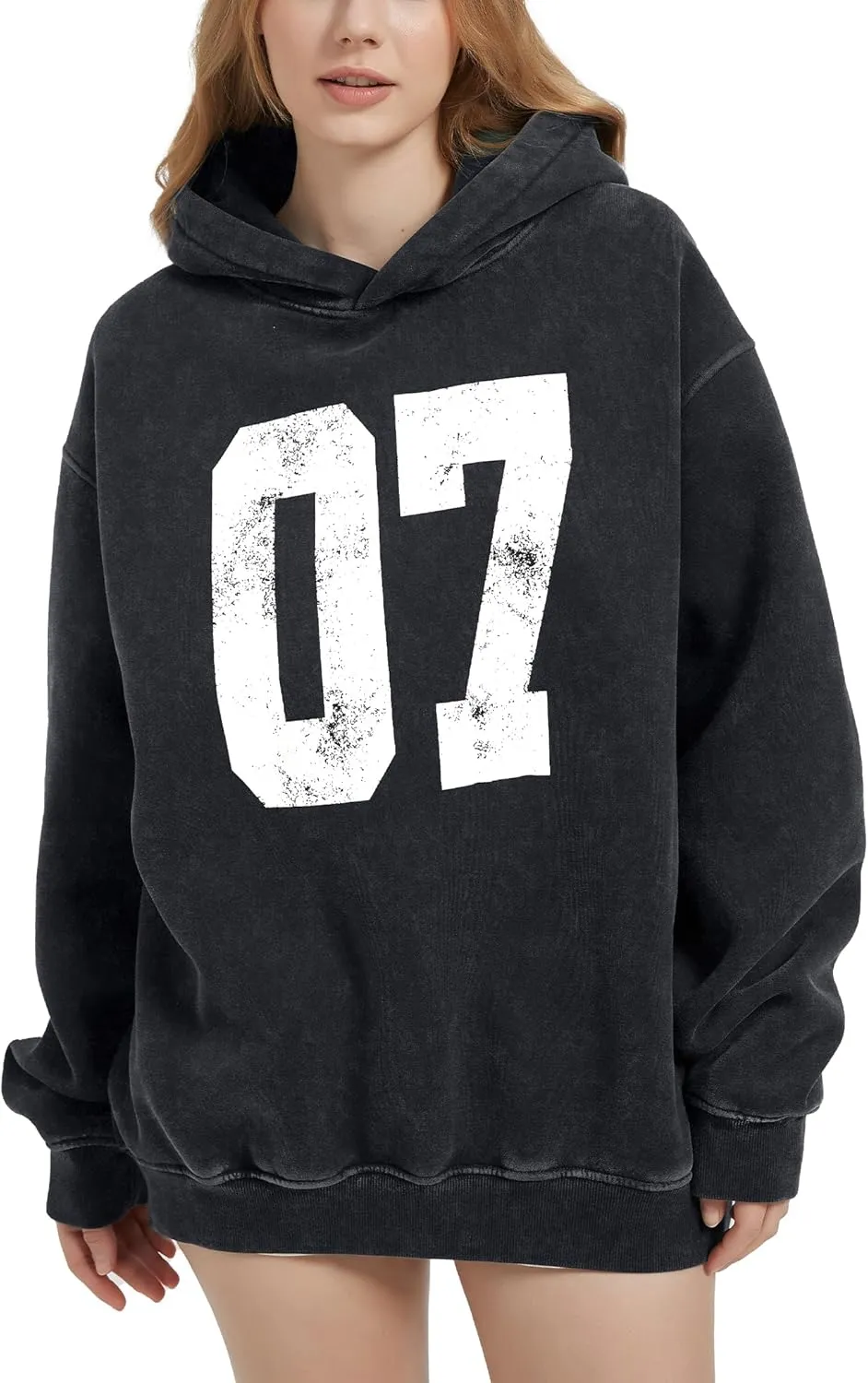 FAIABLE Oversized Hoodies for Women Acid Washed Graphic Women's Fashion Hoodies Sweatshirts Y2k Sweater Preppy for College