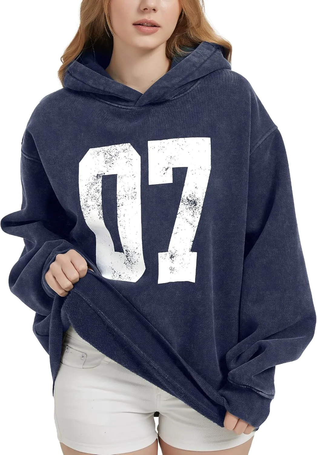 FAIABLE Oversized Hoodies for Women Acid Washed Graphic Women's Fashion Hoodies Sweatshirts Y2k Sweater Preppy for College