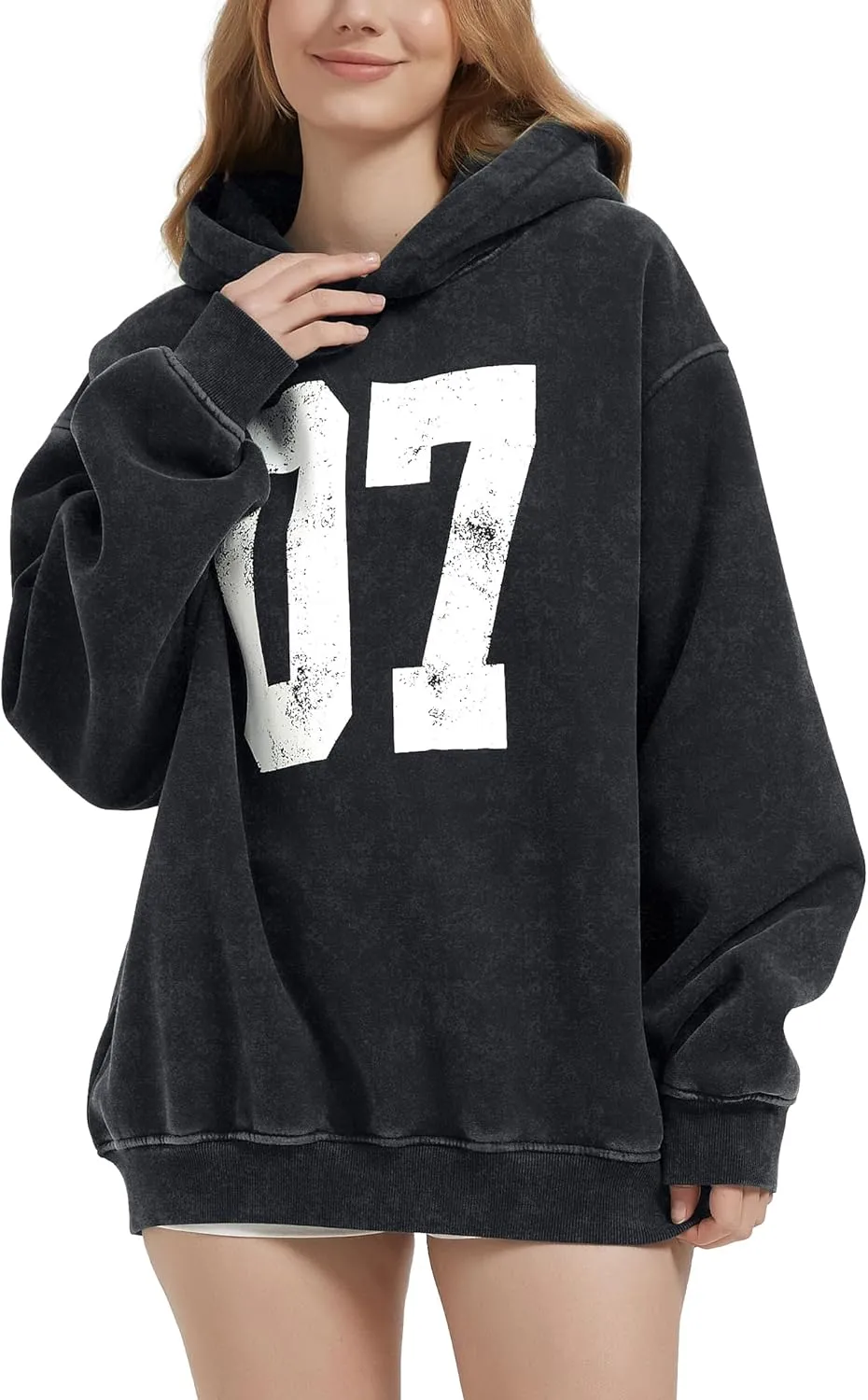 FAIABLE Oversized Hoodies for Women Acid Washed Graphic Women's Fashion Hoodies Sweatshirts Y2k Sweater Preppy for College