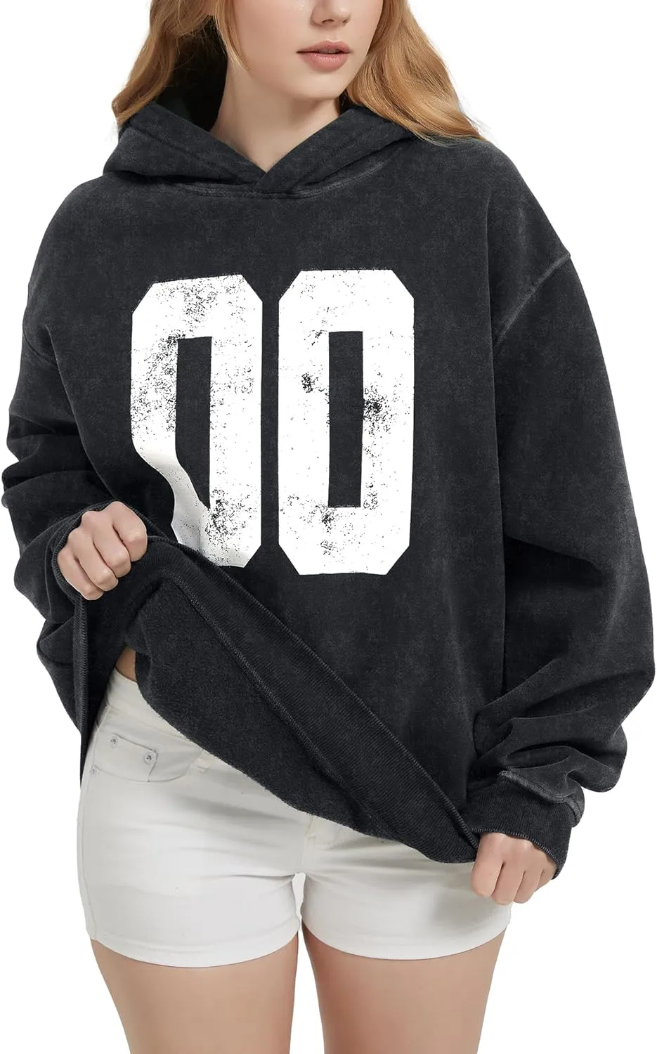 FAIABLE Oversized Hoodies for Women Acid Washed Graphic Women's Fashion Hoodies Sweatshirts Y2k Sweater Preppy for College