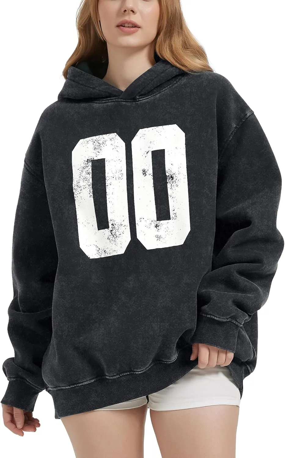 FAIABLE Oversized Hoodies for Women Acid Washed Graphic Women's Fashion Hoodies Sweatshirts Y2k Sweater Preppy for College