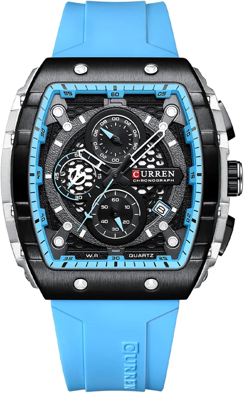 FANMIS Men's Multifunction Military Analog Watch Big Face Luminous Chronograph Fashion Quartz Business Dress Waterproof Sport Watch Silicone Strap
