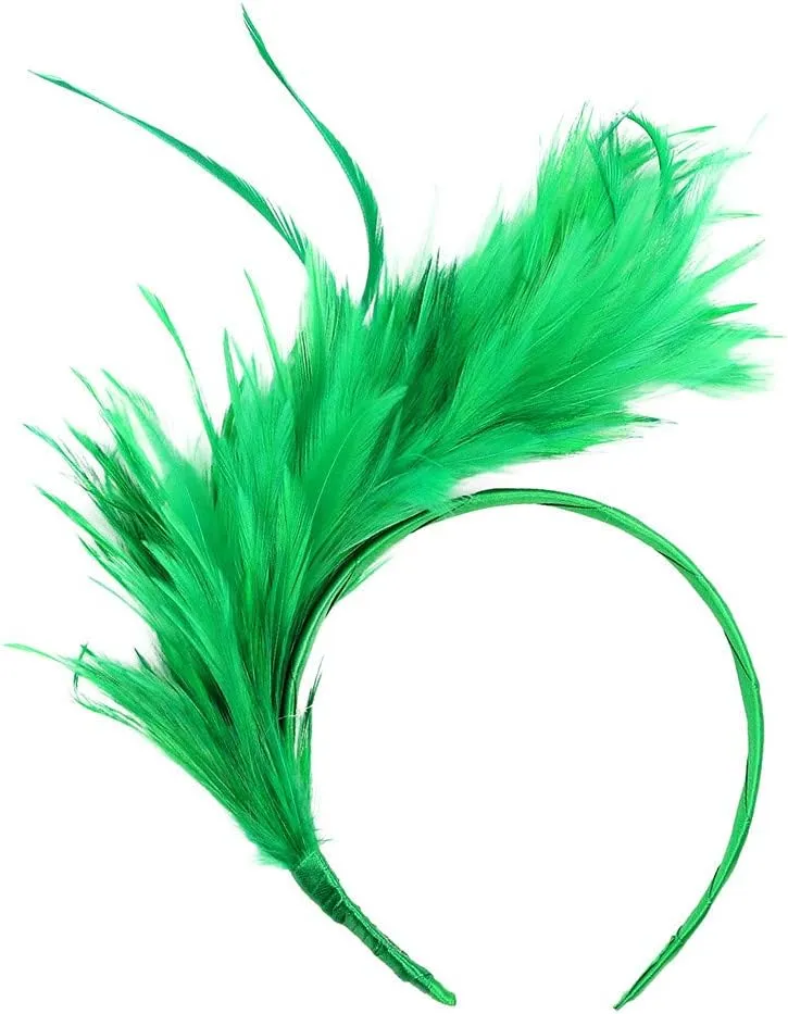 Fascinator for Women Derby Tea Party Feather Headband Fashion 1920s Flapper Hair Clip Fascinators Headpiece