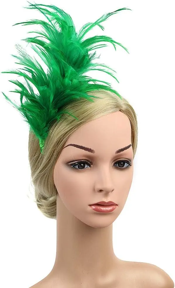 Fascinator for Women Derby Tea Party Feather Headband Fashion 1920s Flapper Hair Clip Fascinators Headpiece