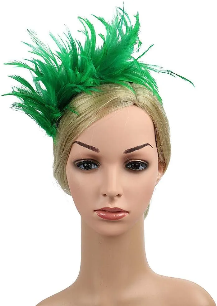 Fascinator for Women Derby Tea Party Feather Headband Fashion 1920s Flapper Hair Clip Fascinators Headpiece