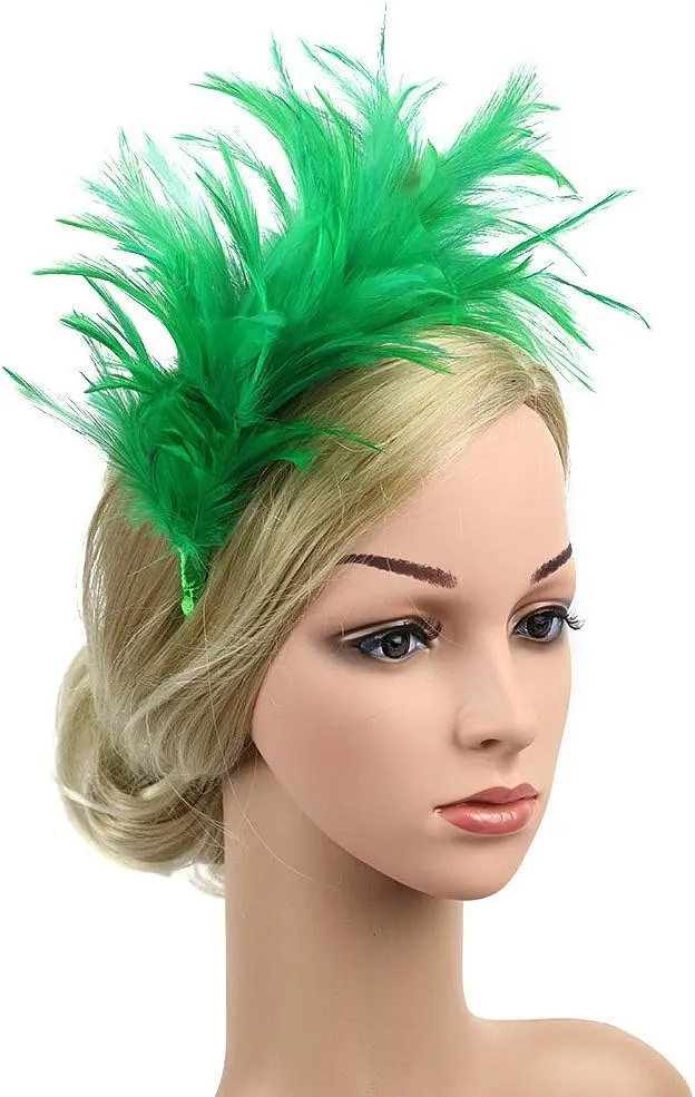 Fascinator for Women Derby Tea Party Feather Headband Fashion 1920s Flapper Hair Clip Fascinators Headpiece
