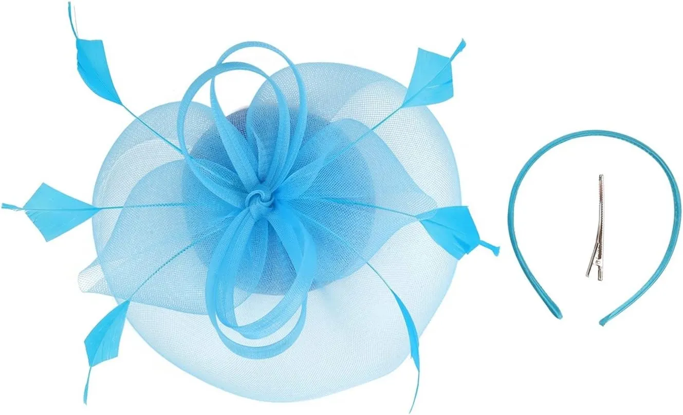 Fascinator Hair Clip Fascinator Tea Parties Headband Derby Pillbox Hat Women Fascinator Hair Clip