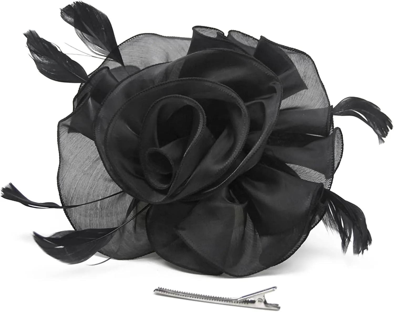 Fascinator Hat for Women Flower Mesh Feathers Hair Clip Tea Party Wedding Cocktail 20s Flapper Headpiece