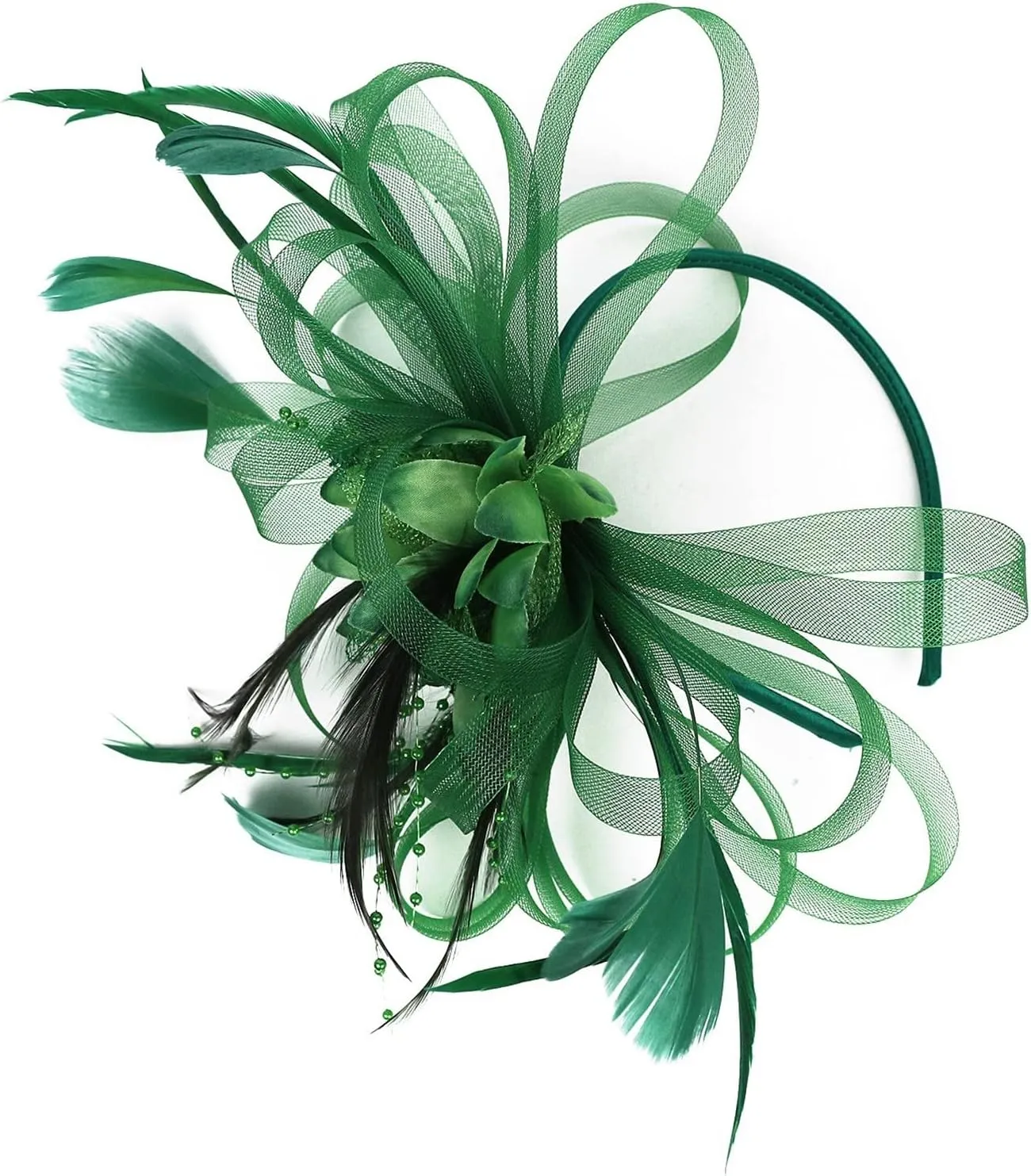 Fascinators Hat 1920s Fascinators Hats for Women Flower Mesh Feathers Hair Clip Tea Parties Hats Feather Headband