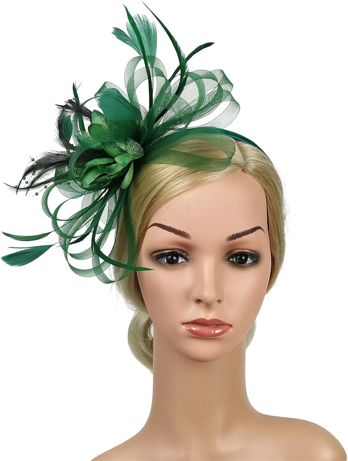 Fascinators Hat 1920s Fascinators Hats for Women Flower Mesh Feathers Hair Clip Tea Parties Hats Feather Headband