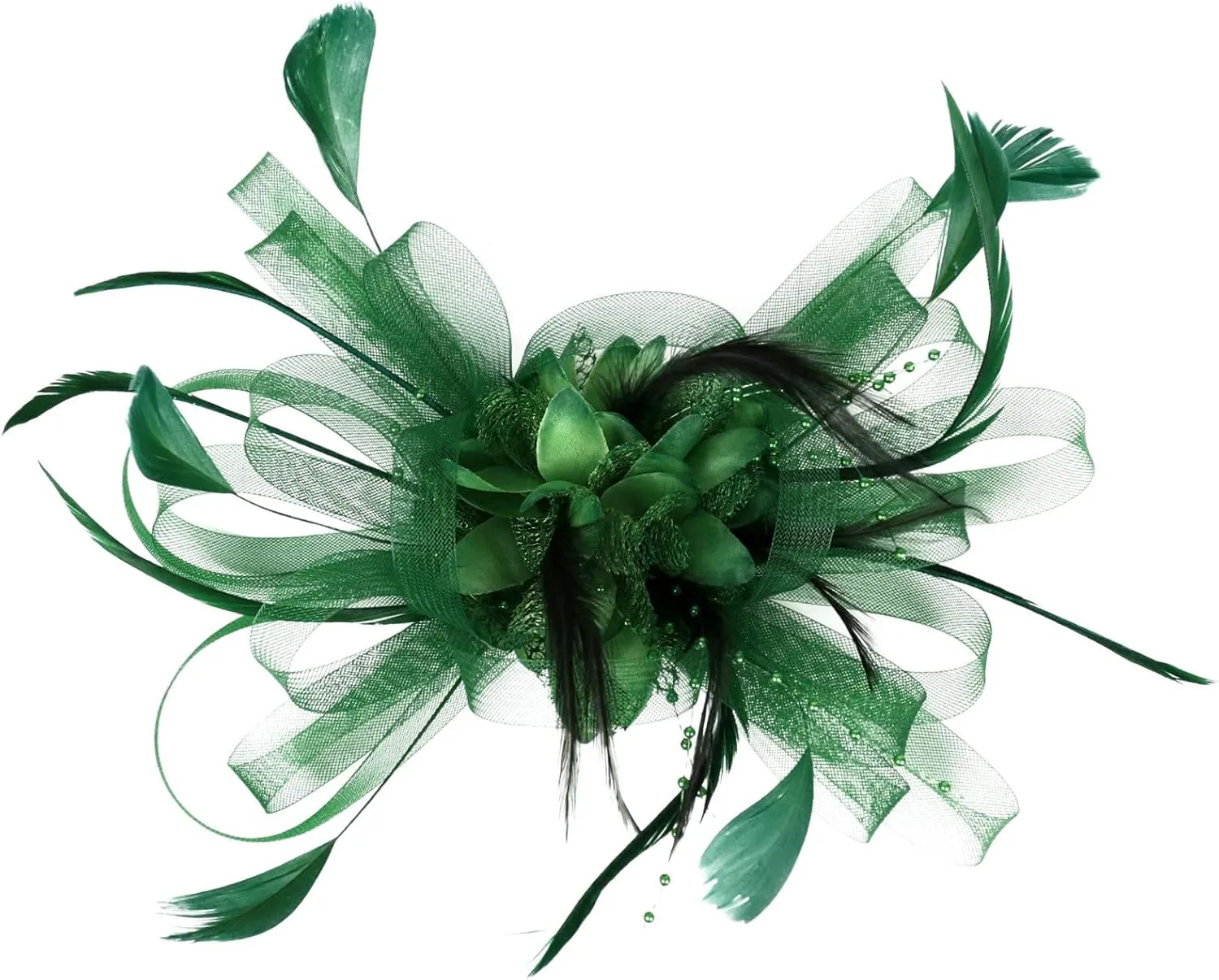 Fascinators Hat 1920s Fascinators Hats for Women Flower Mesh Feathers Hair Clip Tea Parties Hats Feather Headband