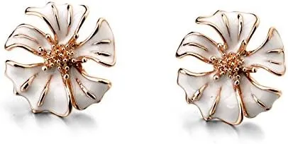 Fashion Jewelry - 18K Rose Gold Plated Flower Stud Earrings