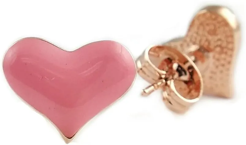 Fashion Jewelry - 18k Rose Gold Plated Heart Stud Earrings