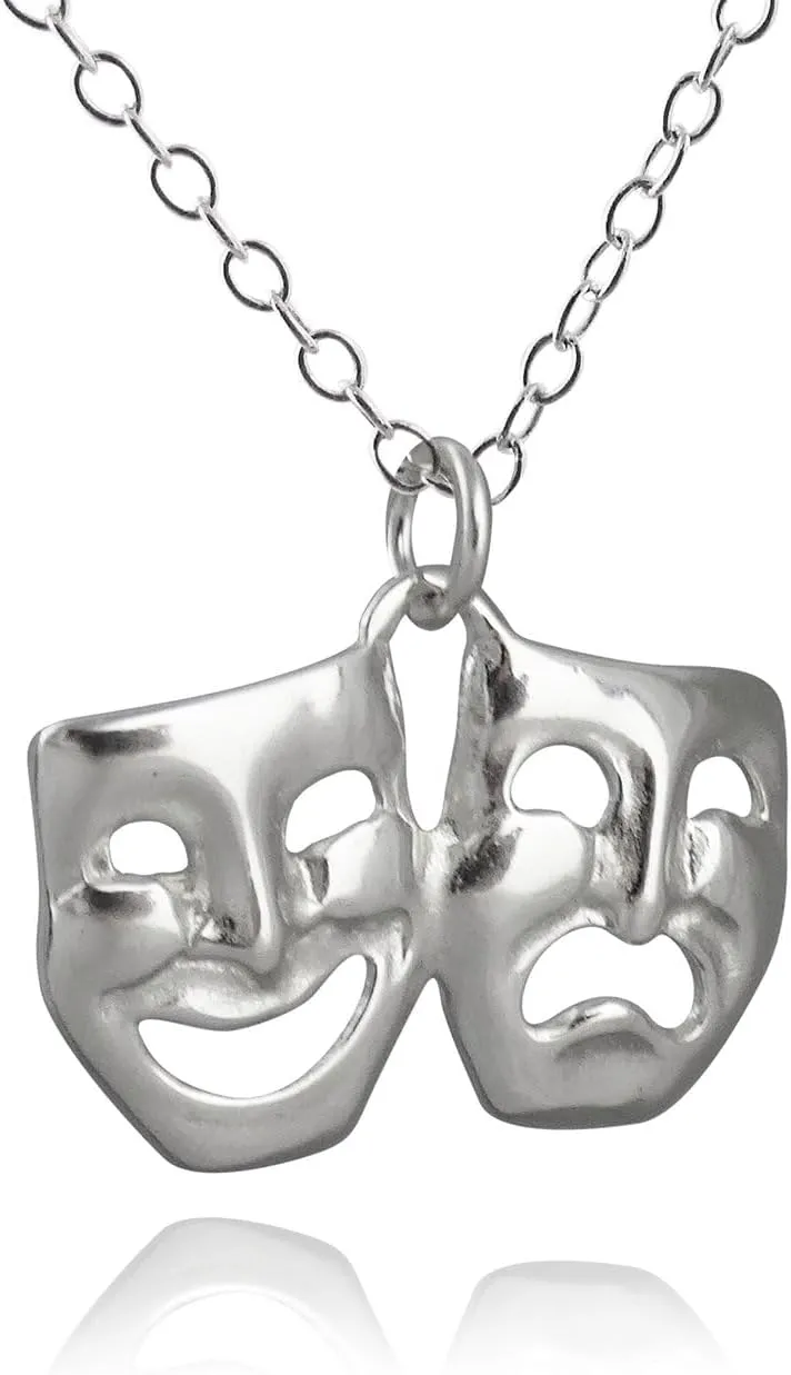 FashionJunkie4Life Sterling Silver Arts and Theater Charm Pendant Necklaces for Women