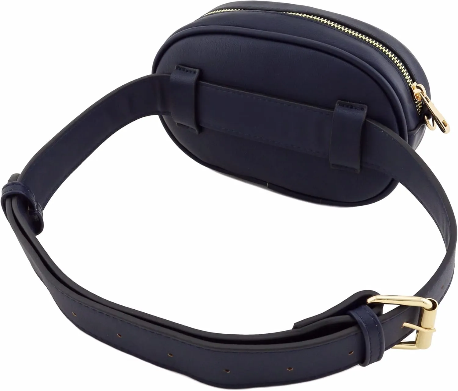 FashionPuzzle Quilted Small Versatile Purse Fanny Pack Waist Bag Crossbody (Dark Navy)