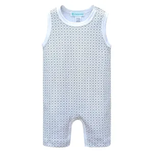 Feather Baby - Tank Romper - Tiny Geo - Charcoal on White