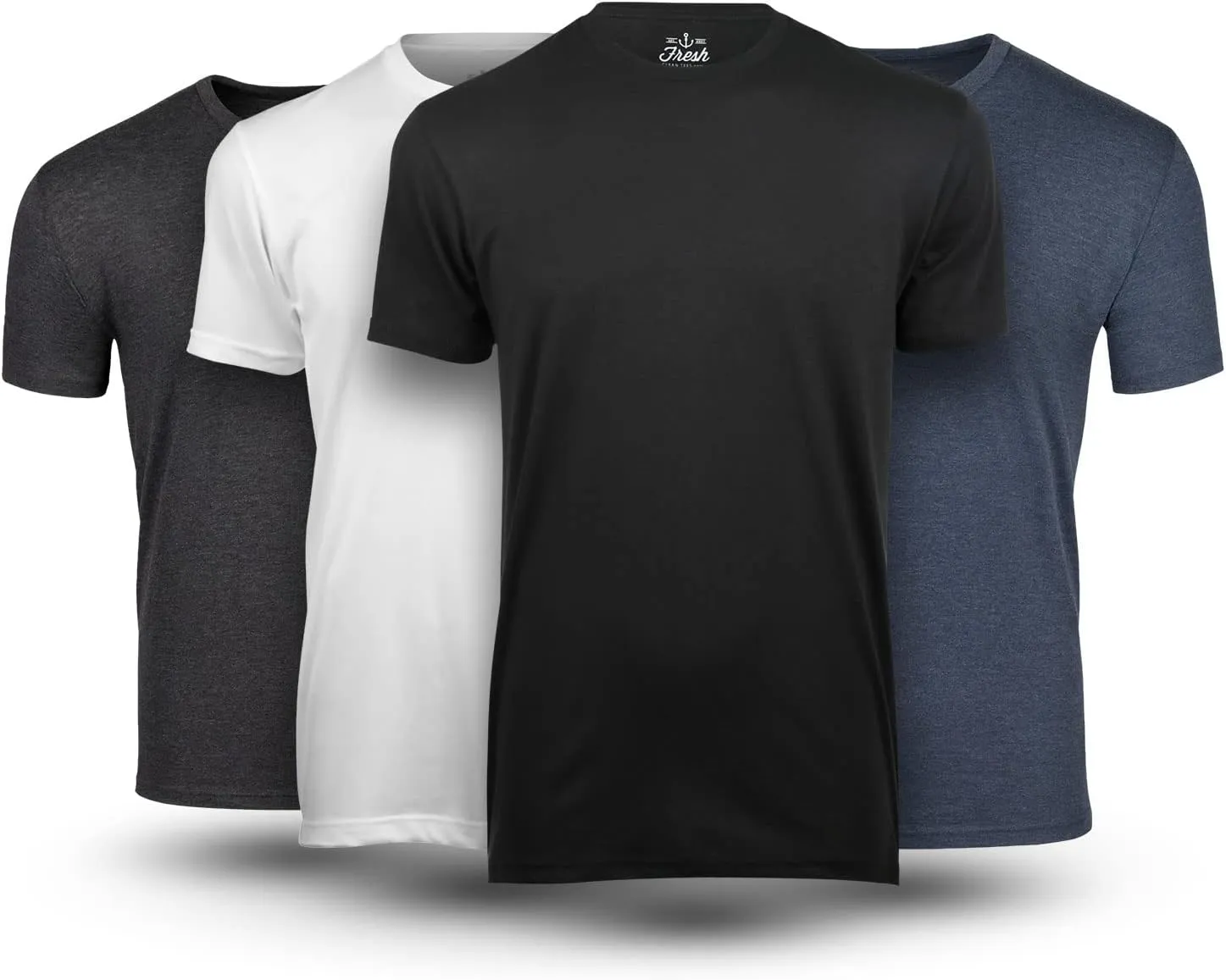 Fresh Clean Threads Crew Neck T-Shirt - Pre Shrunk Soft Fitted Premium Tee - Mens T- Cotton Poly