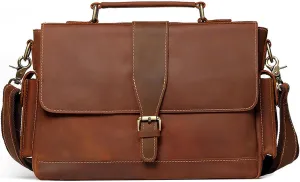 Genuine Leather Messenger Bag for Men, Adjustable Shoulder Strap Briefcase, for Business, Travel, and Daily Use Briefcase