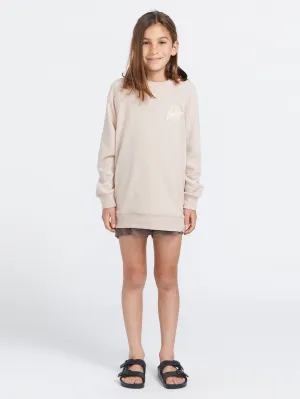 Girls Truly Stokin Boyfriend Crew Sweatshirt - Mushroom