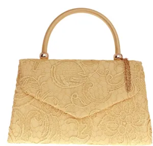 Girly HandBags Womens Lace Satin Top Handle Clutch Bag Handbag Wedding Vintage