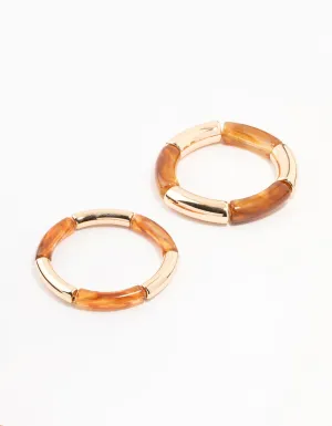 Gold & Resin Bangles 2-Pack
