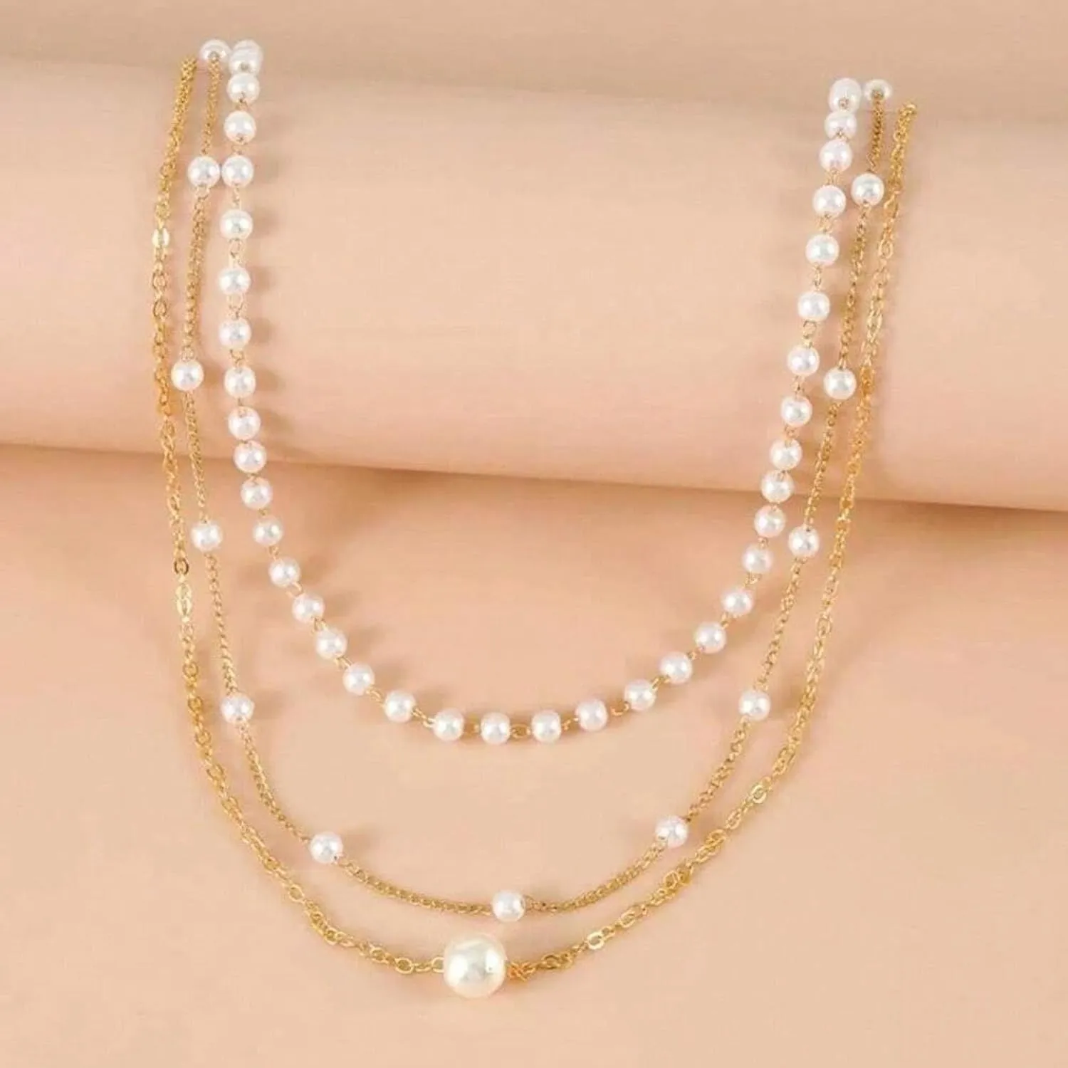 Gold Charm Necklace For Women Star Pearl Charms Pendant Neckalces Dainty 14K Gold Plated Summer Beach Ocean Jewelry Gifts