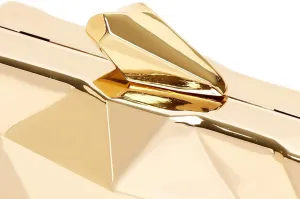 Gold Evening Bag,Geometric Evening Clutch,Metallic Gold Bags,Evening Bags for Wedding, Party&Formal Evening