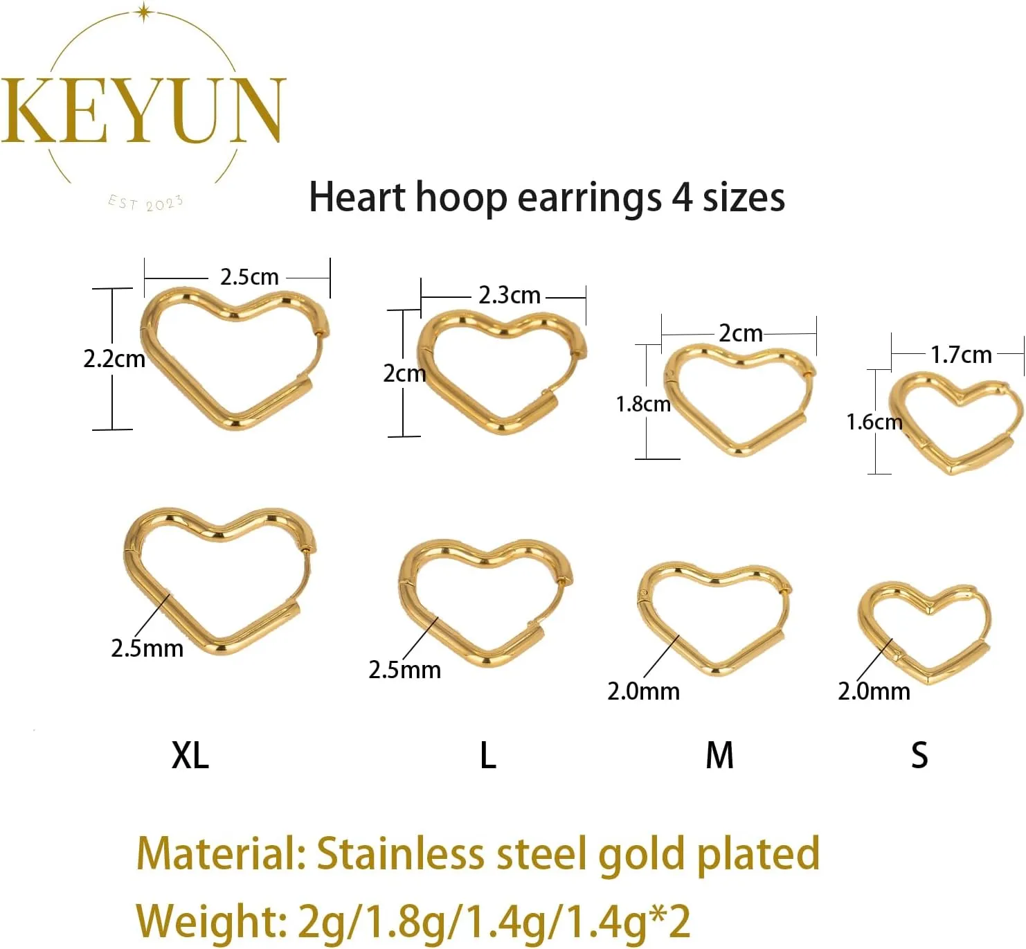 Gold Hoop Earrings for Women Heart Huggie Small Hoop Earrings 18K Gold Plated Stainless Steel Earring Fashion Trendy Jewelry for Women