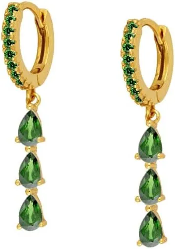 Gold Huggie Hoop Earrings for Women 14k Gold Plated Diamond Stud Earrings Set Drop Dangle Hypoallergenic Cubic Zirconia Flat Back Earring Gold Jewelry for Women Gift