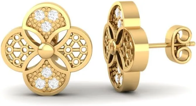 Gold-Plated Moissanite Diamond Stud Earrings | Affordable Elegance