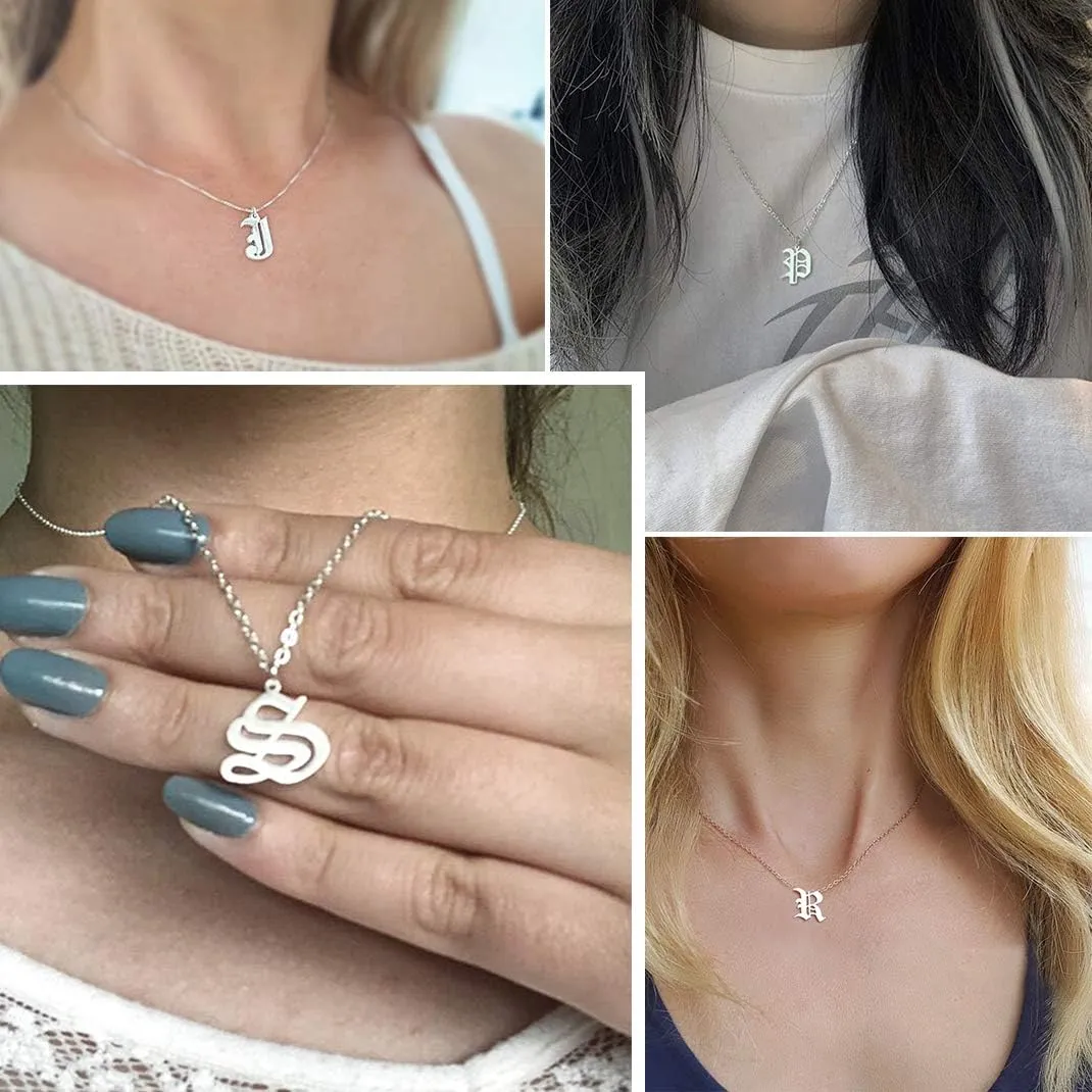 GOLDCHIC JEWELRY Initial Necklace for Women, Gold Letter Charm Chain Necklaces for Mother Wife