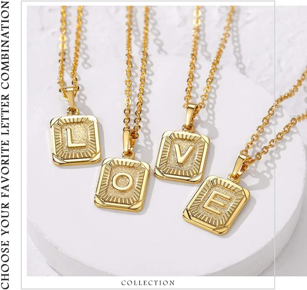 GOLDCHIC JEWELRY Initial Necklace for Women, Gold Letter Charm Chain Necklaces for Mother Wife