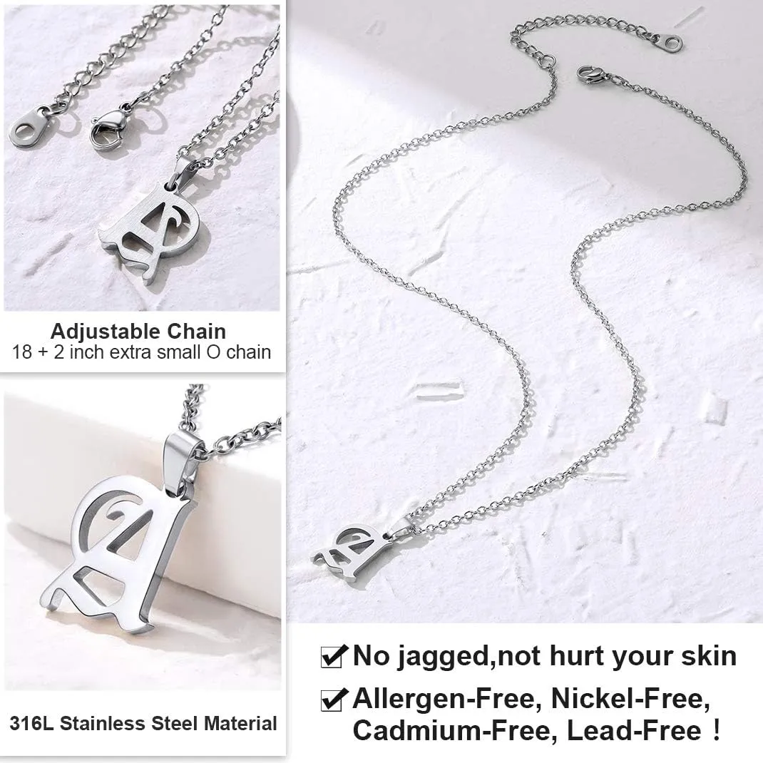 GOLDCHIC JEWELRY Initial Necklace for Women, Gold Letter Charm Chain Necklaces for Mother Wife