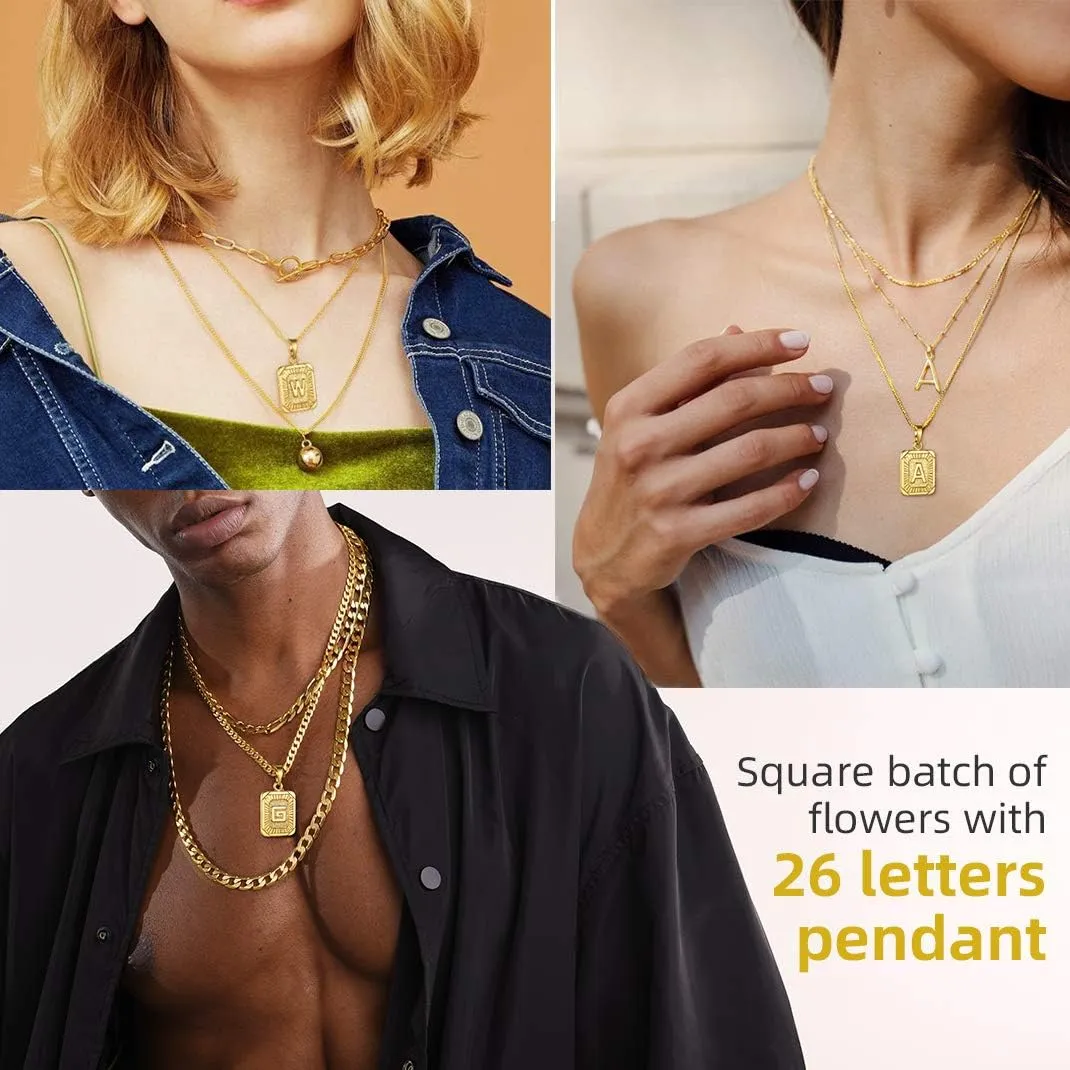GOLDCHIC JEWELRY Initial Necklace for Women, Gold Letter Charm Chain Necklaces for Mother Wife