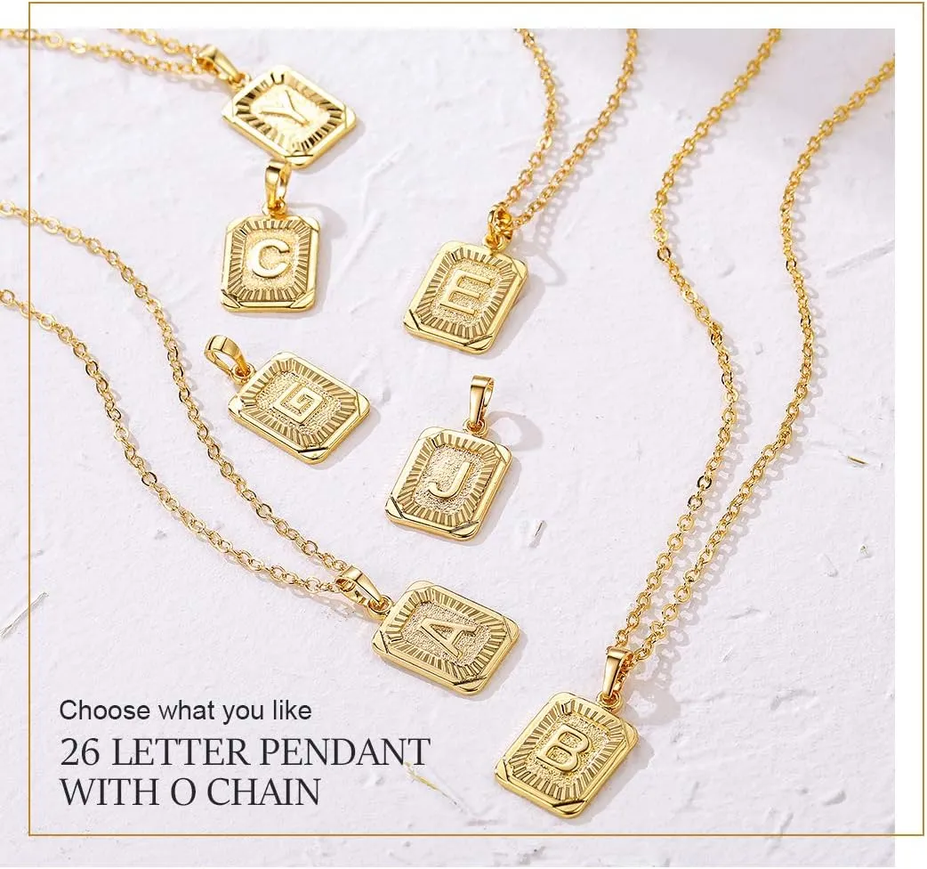 GOLDCHIC JEWELRY Initial Necklace for Women, Gold Letter Charm Chain Necklaces for Mother Wife
