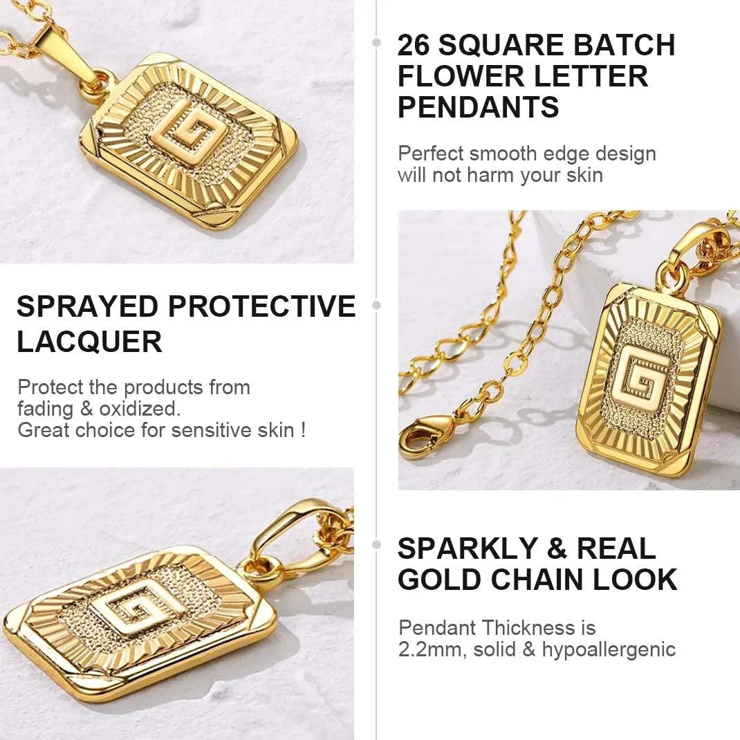 GOLDCHIC JEWELRY Initial Necklace for Women, Gold Letter Charm Chain Necklaces for Mother Wife