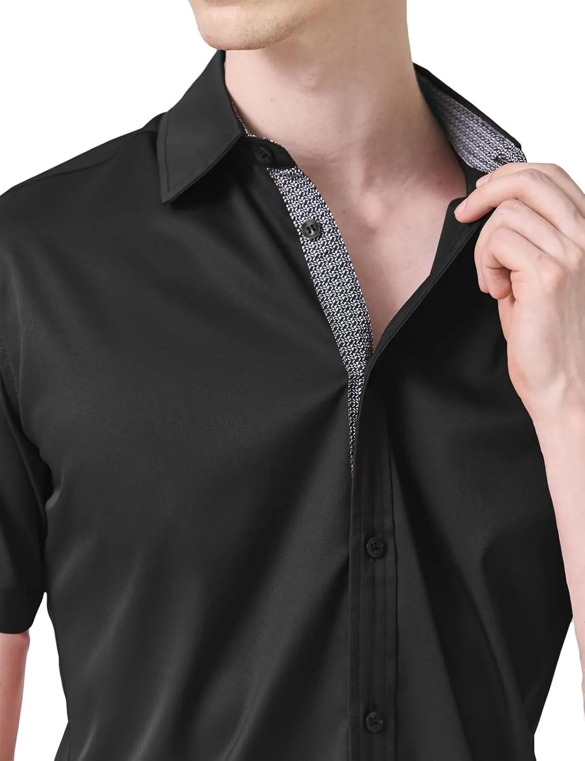 H2H Men's Casual Slim Fit Long/Short Sleeve Shirts Button Down Business Shirts