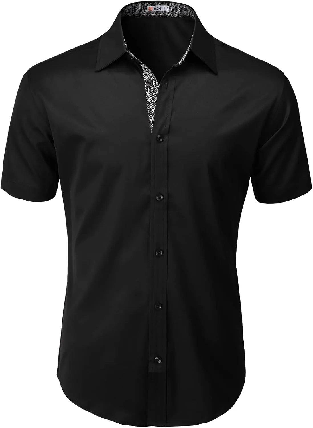H2H Men's Casual Slim Fit Long/Short Sleeve Shirts Button Down Business Shirts