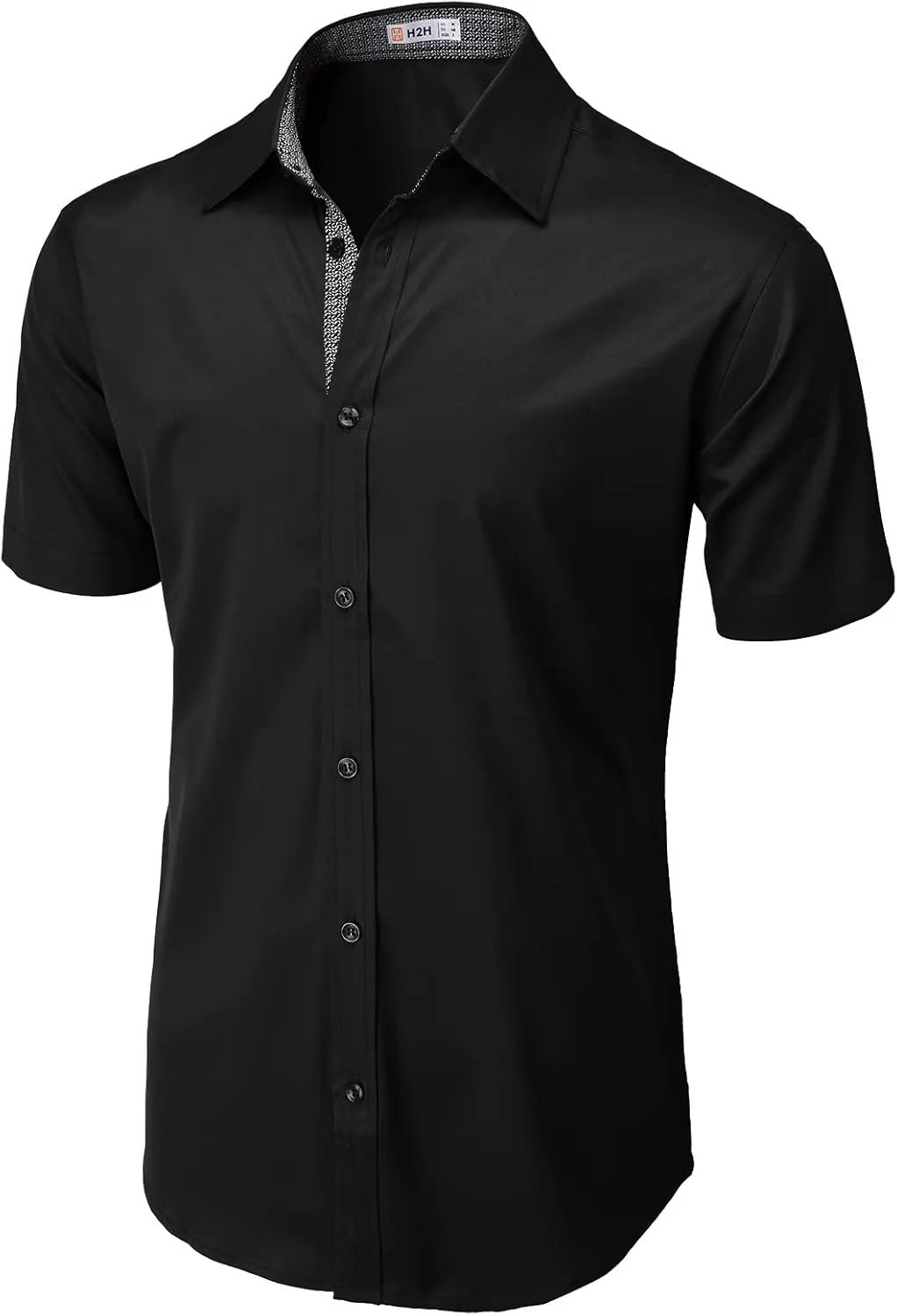 H2H Men's Casual Slim Fit Long/Short Sleeve Shirts Button Down Business Shirts