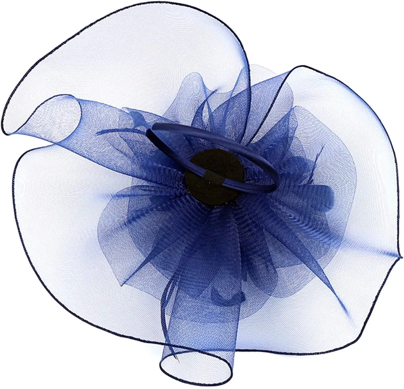 HAOZAIKEJI Women Veil Fascinators Wedding Tea Party Headpiece Organza Fascinators Hat Flower Feather Hair Clip with Headband