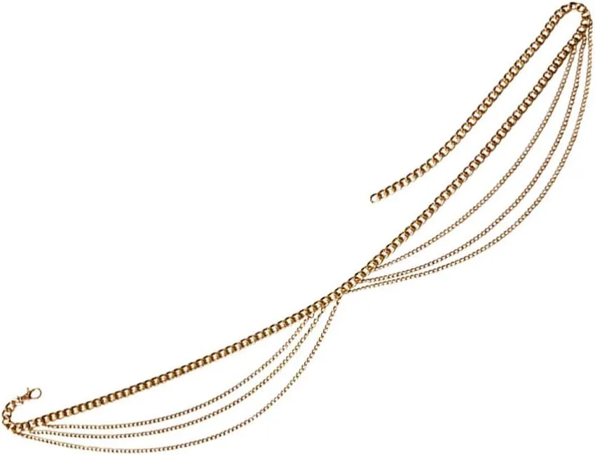 Happyyami Beaded Waist Chain Body Chain Gold Jewelry for Women Fashion Beach Waist Belt