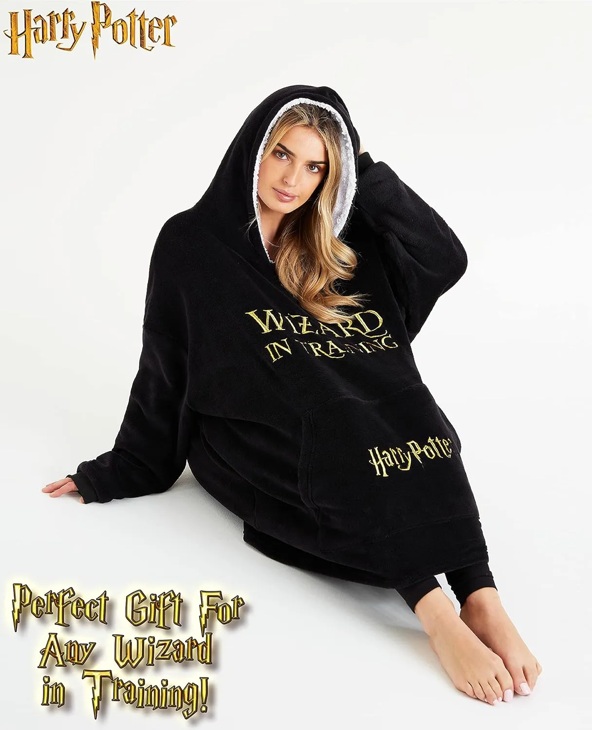 Harry Potter Blanket Hoodie for Kids Cozy Hogwarts Warm Fleece Wearable Blanket