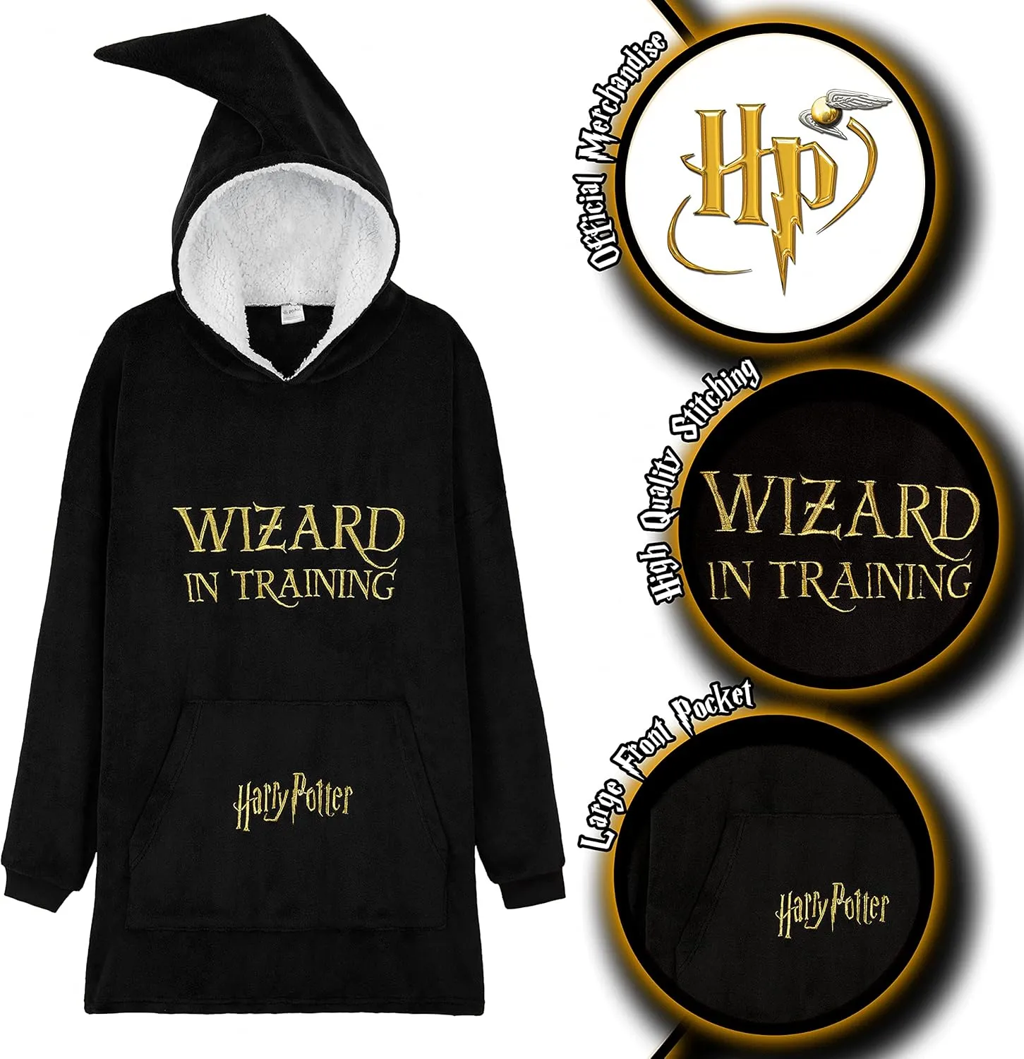 Harry Potter Blanket Hoodie for Kids Cozy Hogwarts Warm Fleece Wearable Blanket