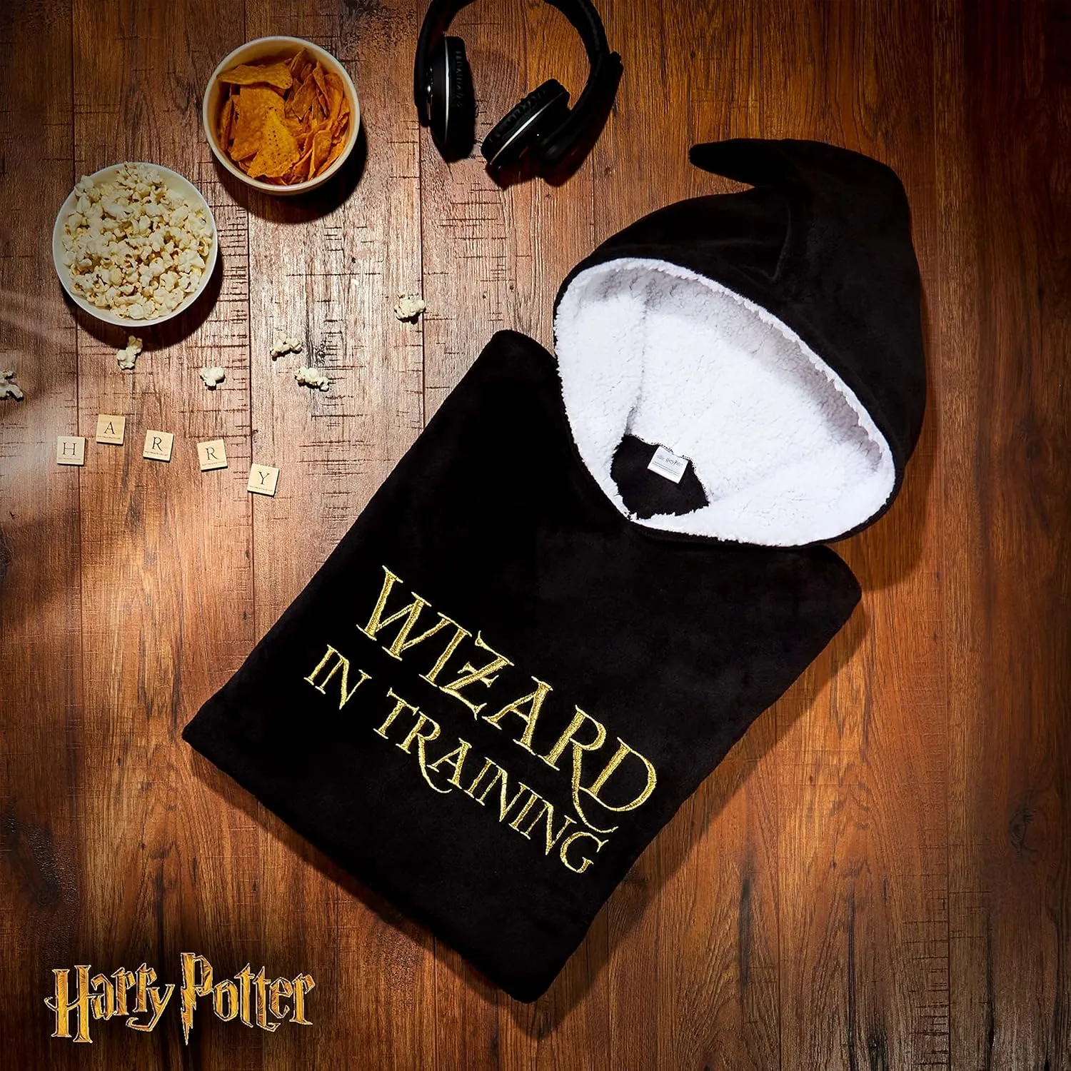 Harry Potter Blanket Hoodie for Kids Cozy Hogwarts Warm Fleece Wearable Blanket