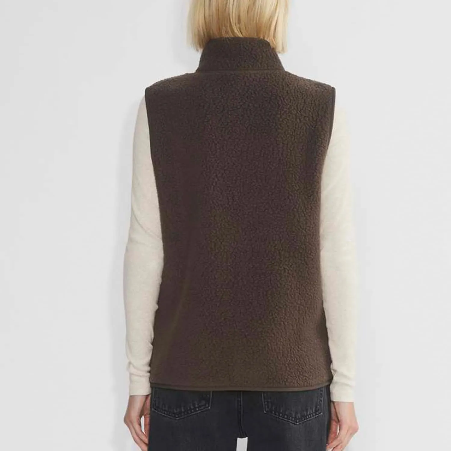 Hixiaohe Sherpa Fleece Vest for Women Trendy Warm Sleeveless Vests Jacket Lightweight Zip Coats with Pockets Fall Outerwear